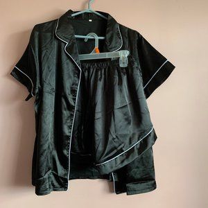 2/$15 Black Satin PJ Set